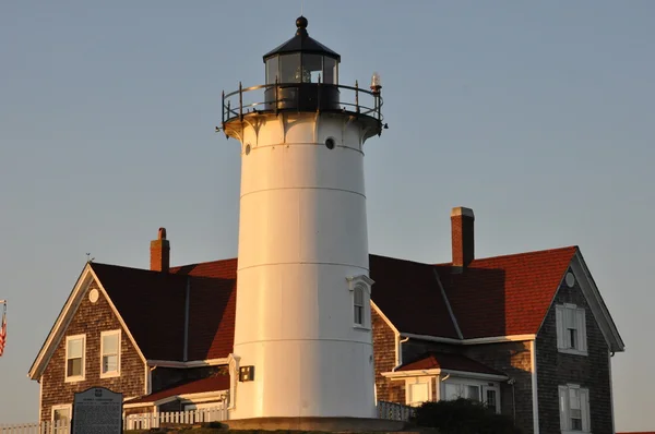 Nobska φάρο στο δάσος τρύπα στο Cape Cod — Φωτογραφία Αρχείου