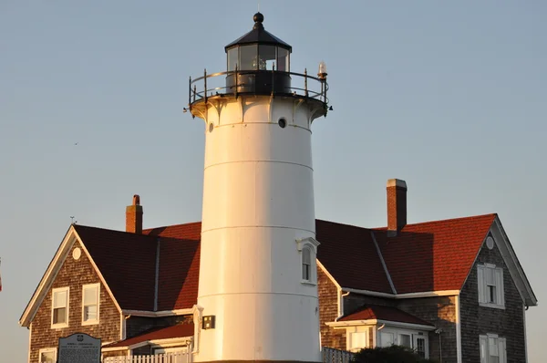 Nobska φάρο στο δάσος τρύπα στο Cape Cod — Φωτογραφία Αρχείου