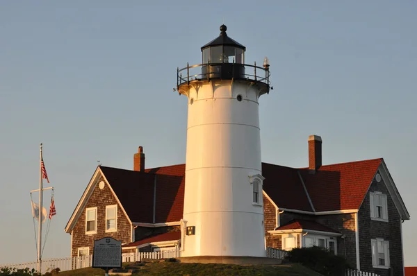 Nobska φάρο στο δάσος τρύπα στο Cape Cod — Φωτογραφία Αρχείου