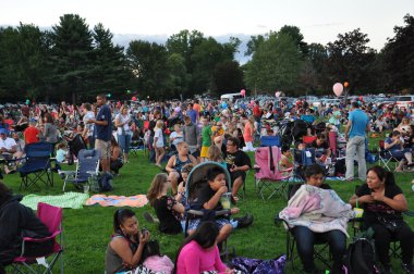 Kalabalık 2015 Plainville yangın firma sıcak hava balon Festivali