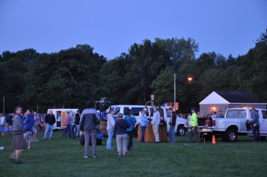 Şafakta 2015 Plainville yangın şirket sıcak hava balon Festivali açılışında balon