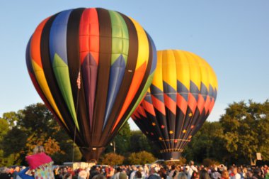 Balloon launch at dawn at the 2015 Plainville Fire Company Hot Air Balloon Festival clipart