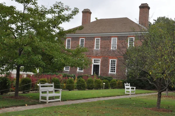 콜로니얼 윌리엄스버그, 버지니아에 있는 조지 Wythe 집 — 스톡 사진