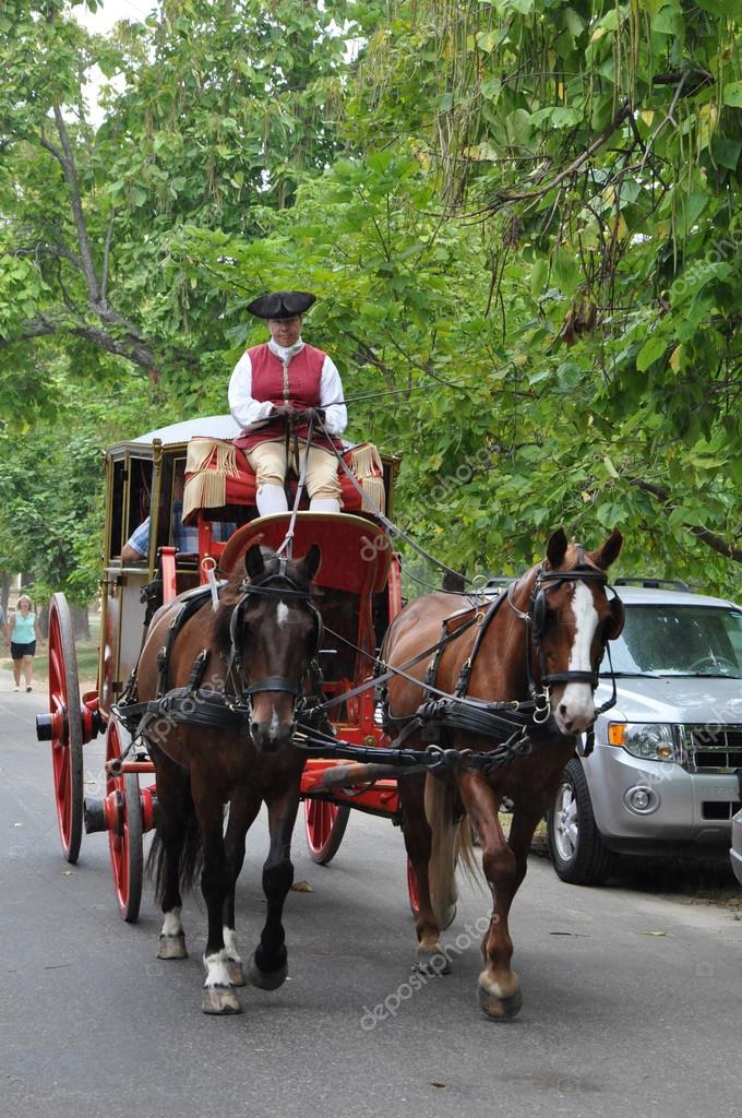Horsedrawn carriage rides in Williamsburg, Virginia Stock Editorial