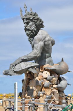 Kral Neptün ün heykeli Virginia Beach