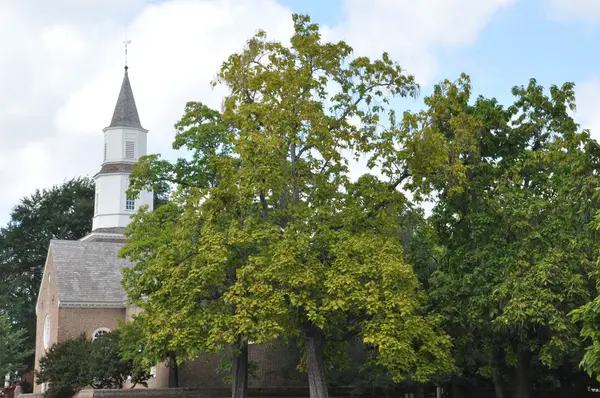 布鲁顿教区主教制度的教会在威廉斯堡，弗吉尼亚州 — 图库照片