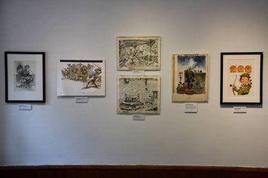 NEW YORK NY - 3 AUG: New York 'taki Toplum İllüstratörleri Müzesi' nde sergi, 3 Ağustos 2024.