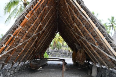 HONAUNAU, HI - 11 AUG: Puuhonua O Honaunau Ulusal Tarih Parkı, Hawaii, Honaunau, Büyük Ada, 11 Ağustos 2022 'de görüldüğü gibi.