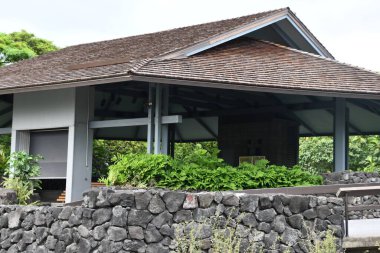 HONAUNAU, HI - 11 AUG: Puuhonua O Honaunau Ulusal Tarih Parkı, Hawaii, Honaunau, Büyük Ada, 11 Ağustos 2022 'de görüldüğü gibi.