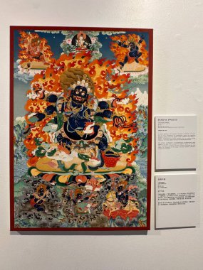 Long Island Şehri, New York, New York 'ta 8 Eylül 2024' te Himalaya Thangka ve Çağdaş Sanat Sergisi 'nde görüldüğü gibi 8: 84 bin bir soru..