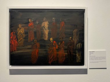 Long Island Şehri, New York, New York 'ta 8 Eylül 2024' te Himalaya Thangka ve Çağdaş Sanat Sergisi 'nde görüldüğü gibi 8: 84 bin bir soru..