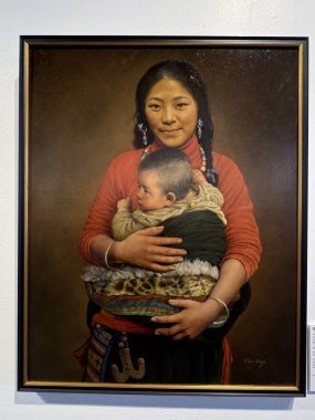 Long Island Şehri, New York, New York 'ta 8 Eylül 2024' te Himalaya Thangka ve Çağdaş Sanat Sergisi 'nde görüldüğü gibi 8: 84 bin bir soru..