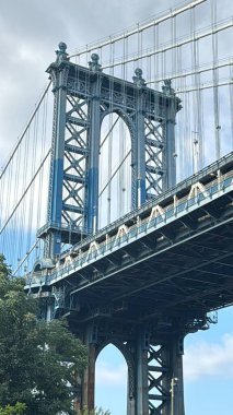 BROOKLYN, New York - 15 Eylül 2024 'te Brooklyn' den Manhattan Köprüsü 'nün görüntüsü.