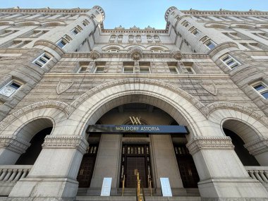 WASHINGTON DC - 3 Temmuz 2025 'te görüldüğü üzere Washington' daki Waldorf Astoria Hotel.