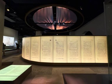 WASHINGTON DC - 5 Temmuz 2025 'te Washington DC' deki İncil Müzesi 'nde İncil Tarihi sergisi.