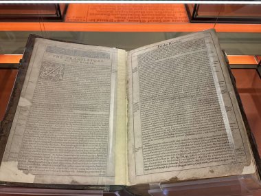 WASHINGTON DC - 5 Temmuz 2025 'te Washington DC' deki İncil Müzesi 'nde İncil Tarihi sergisi.