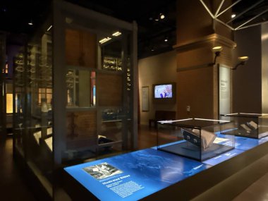 WASHINGTON DC - 5 Temmuz 2025 'te Washington DC' deki İncil Müzesi 'nde İncil Tarihi sergisi.