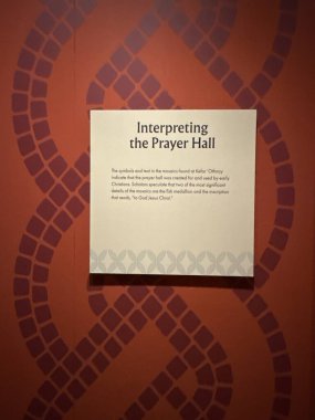 WASHINGTON DC - 5 Temmuz 2025 'te Washington DC' deki İncil Müzesi 'nde görülen Megiddo Mozaiği İnanç Vakıfları sergisi.