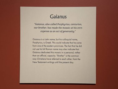 WASHINGTON DC - 5 Temmuz 2025 'te Washington DC' deki İncil Müzesi 'nde görülen Megiddo Mozaiği İnanç Vakıfları sergisi.