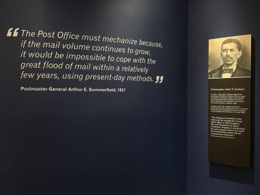 WASHINGTON DC - 5 Temmuz 2025 'te Washington DC' deki Ulusal Posta Müzesinde sergi.