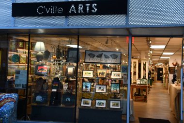 CHARLOTTESVILLE VA - 3 Temmuz 2022 'de Charlottesville, Virginia' da şehir merkezi..