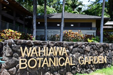 WAHIAWA HI - 21 AUG Wahiawa Botanik Bahçesi Hawaii 'deki Oahu adasında, 21 Ağustos 2022' de görüldüğü gibi.