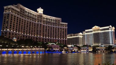 Las Vegas'taki Bellagio Hotel ve Casino çeşmeler