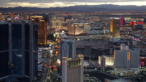 Night view from the Stratosphere Tower in Las Vegas, Nevada