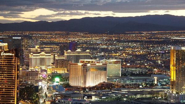 Night view from the Stratosphere Tower in Las Vegas, Nevada