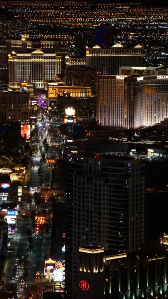 Nocny widok z wieży Stratosphere w Las Vegas, Nevada — Zdjęcie stockowe