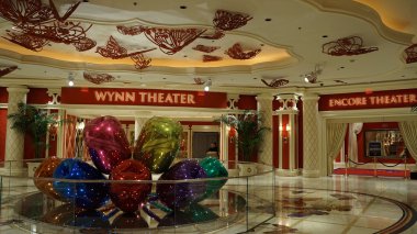 Jeff Koons Tulips Sculpture display at the Wynn Hotel in Las Vegas clipart