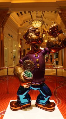 Jeff Koons Temel Reis heykel görüntülemek Wynn Hotel Las Vegas