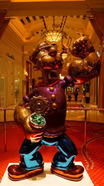 Jeff Koons Temel Reis heykel görüntülemek Wynn Hotel Las Vegas