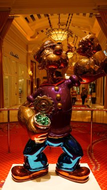 Jeff Koons Temel Reis heykel görüntülemek Wynn Hotel Las Vegas
