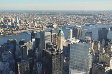 New York'ta bir Dünya Ticaret Merkezi gözlem güverteden görünümü