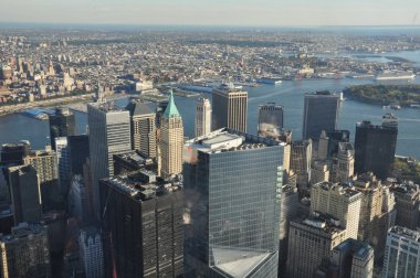 New York'ta bir Dünya Ticaret Merkezi gözlem güverteden görünümü