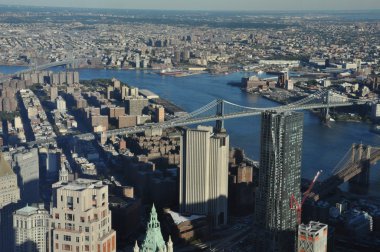 New York'ta bir Dünya Ticaret Merkezi gözlem güverteden görünümü