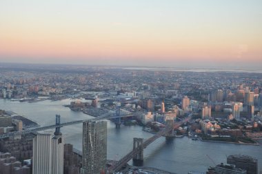 New York'ta bir Dünya Ticaret Merkezi gözlem güverteden görünümü