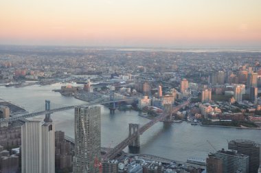 New York'ta bir Dünya Ticaret Merkezi gözlem güverteden görünümü