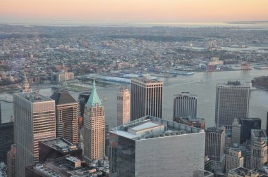 New York'ta bir Dünya Ticaret Merkezi gözlem güverteden görünümü