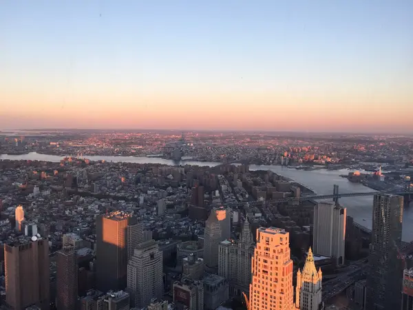 Вид с воздуха на Нью-Йорк — стоковое фото