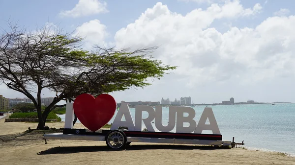 I Love Aruba sign — Stock Photo, Image
