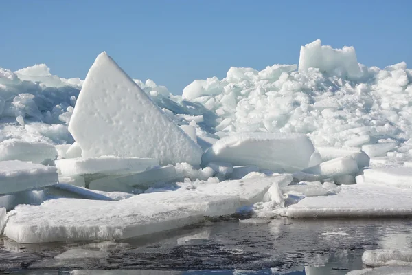 Hummock on the frozen sea shore Royalty Free Stock Photos