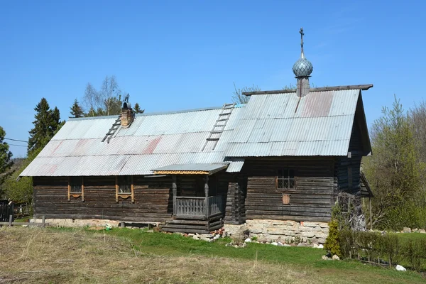 Old wooden church in Staraya Ladoga — Stok fotoğraf