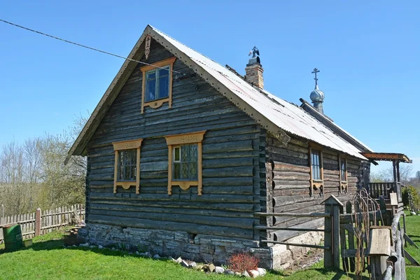 Old wooden church in Staraya Ladoga — Stok fotoğraf