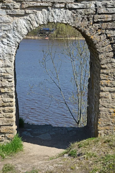 Ruins of the Ancient fortress in Staraya Ladoga — ストック写真