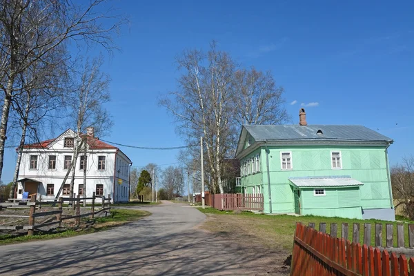 Beroemde Varjaagse straat in het Staraja ladoga city — Stockfoto