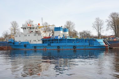 Small ship on the Neva river