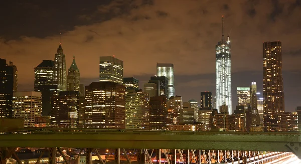 Lower Manhattan dal ponte di Brooklyn — Foto Stock