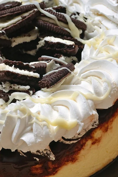 Close-Up of Cookies and Cream Cheesecake